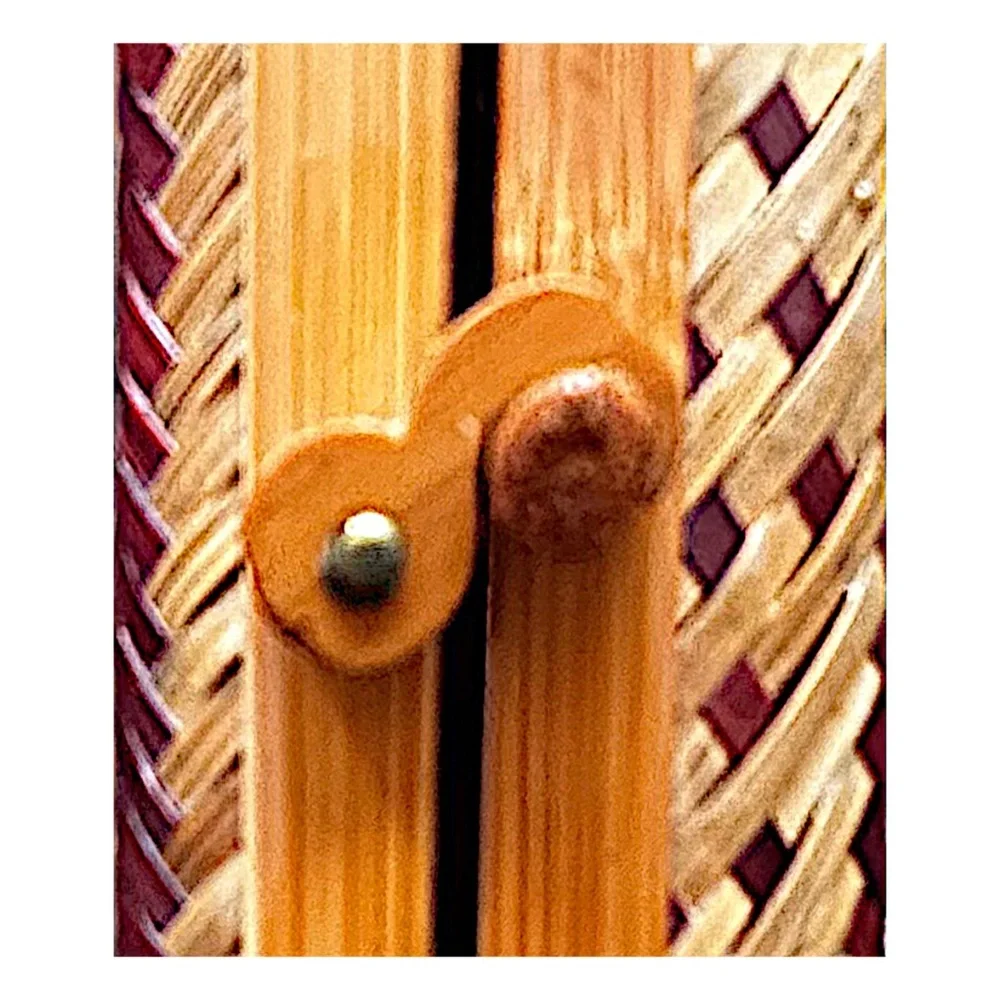 Hand Woven Natural Rattan Grass Pencil Box Pair 10 1/2”x 2 3/4”
